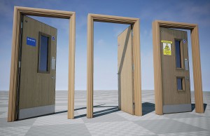 Commercial metal doors