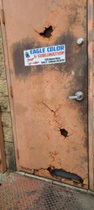 Rusty metal doors