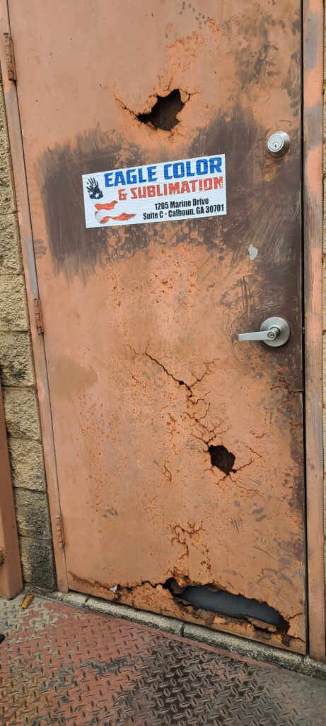 rusty metal door